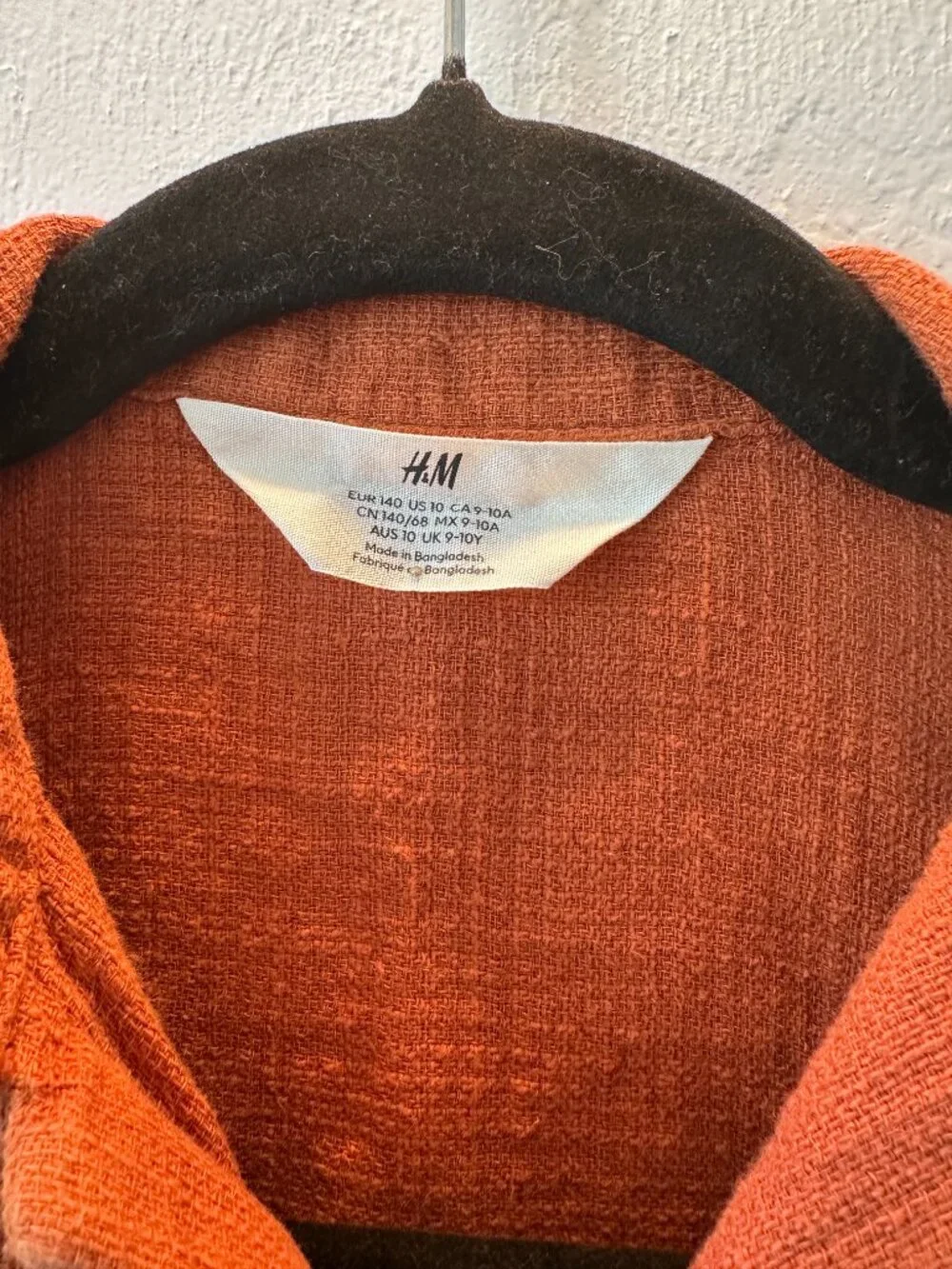 H&M Kids Rust Orange 2 Piece Matching Shirt & Shorts Set Size 10